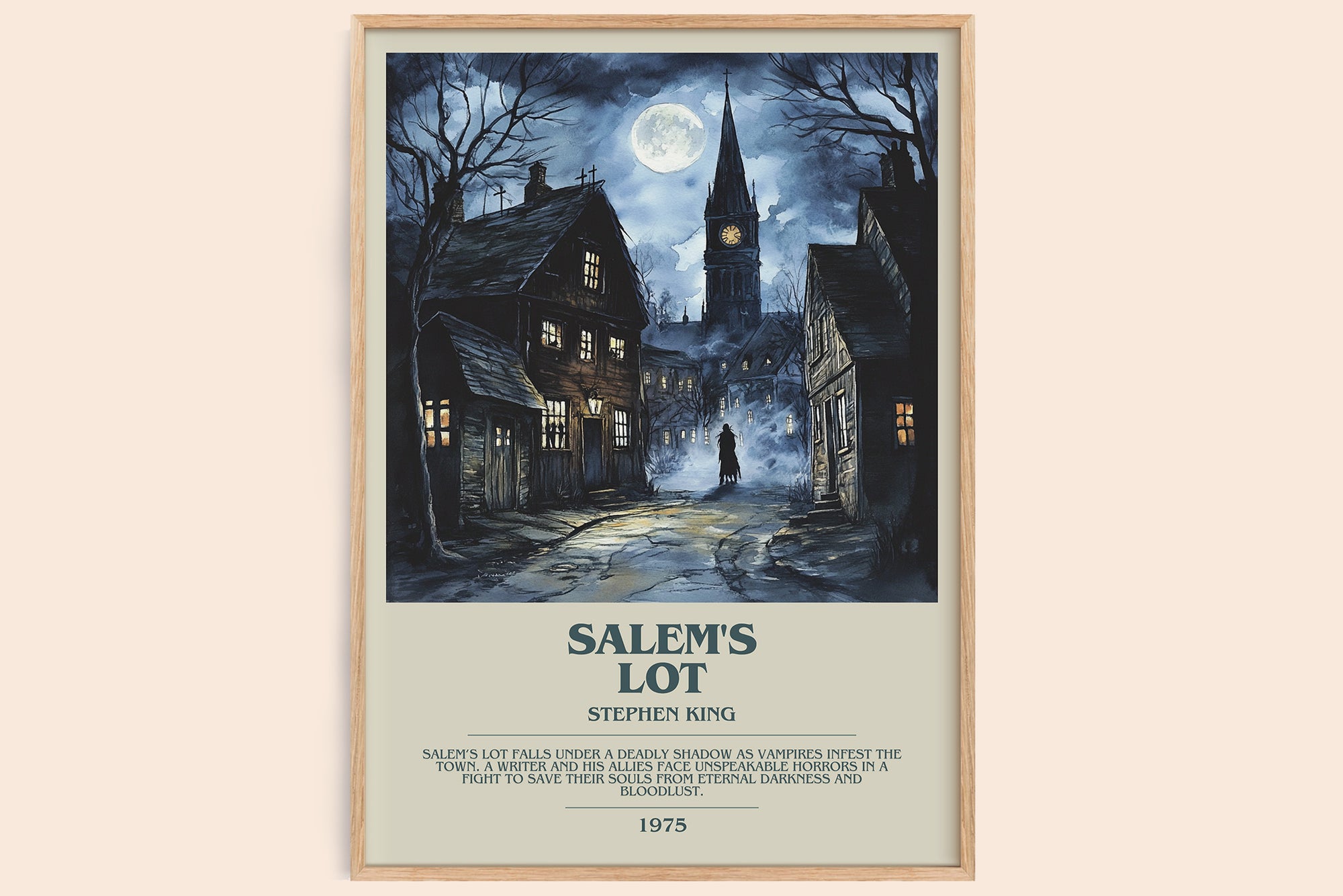 Salem's Lot bookish book poster by Stephen King – framed literary art print