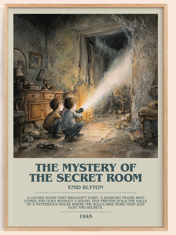The mystery of the secret room bookish book poster by Enid Blyton – framed literary art print