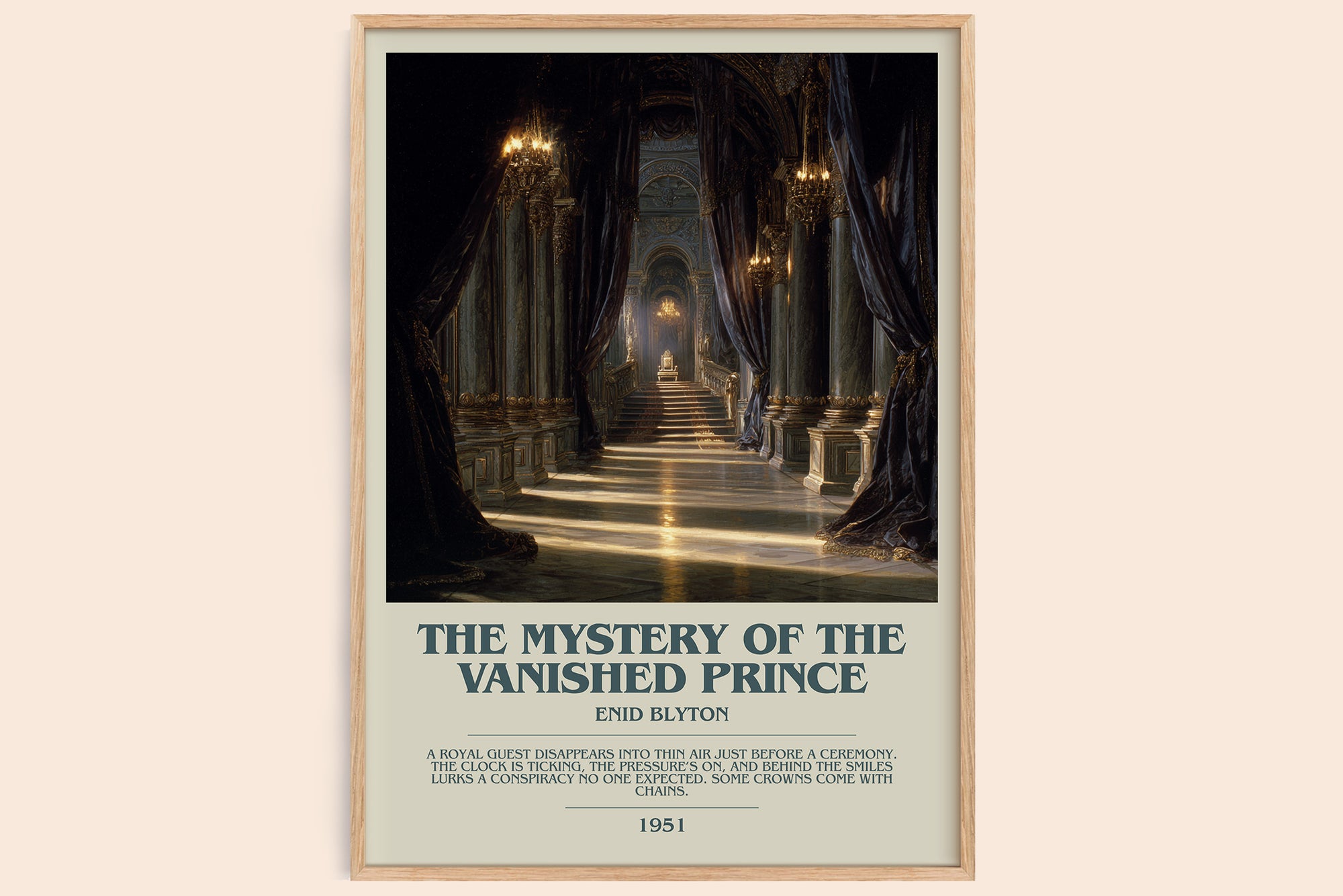 The Mystery of the Vanished Prince bookish book poster by Enid Blyton – framed literary art print