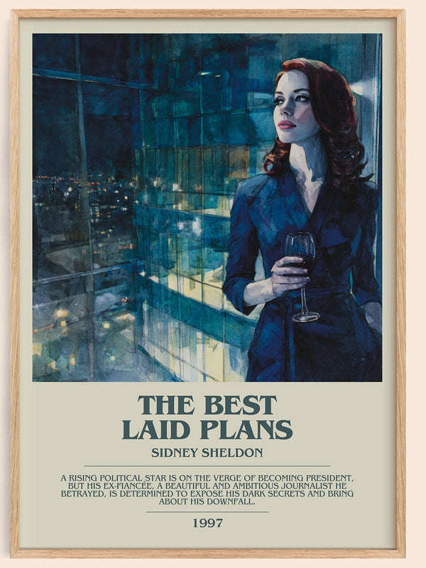 The Best Laid Plans bookish book poster by Sidney Sheldon – framed literary art print