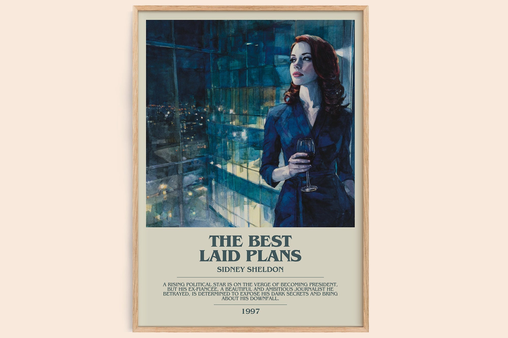 The Best Laid Plans bookish book poster by Sidney Sheldon – framed literary art print