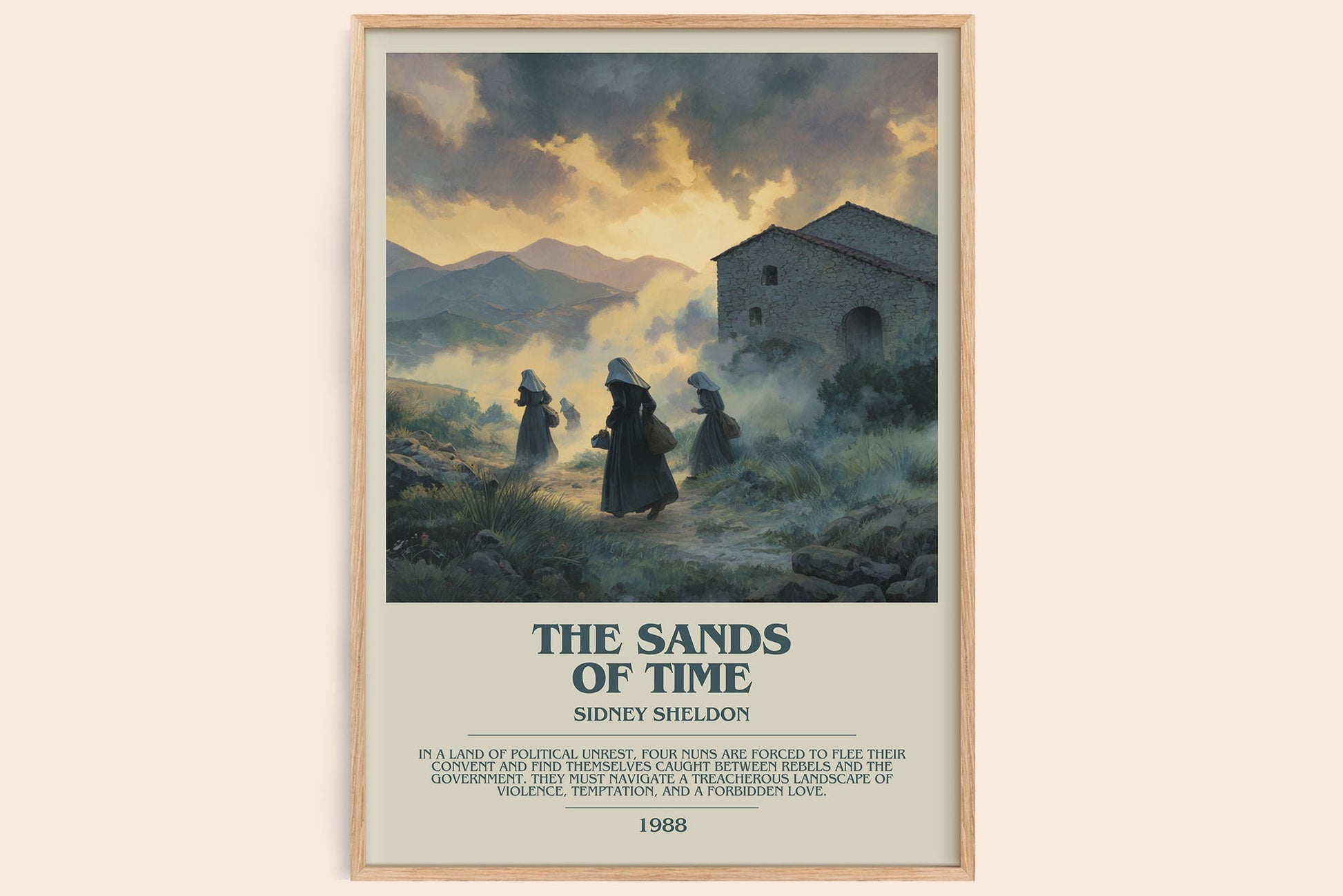 The Sands of Time bookish book poster by Sidney Sheldon – framed literary art print
