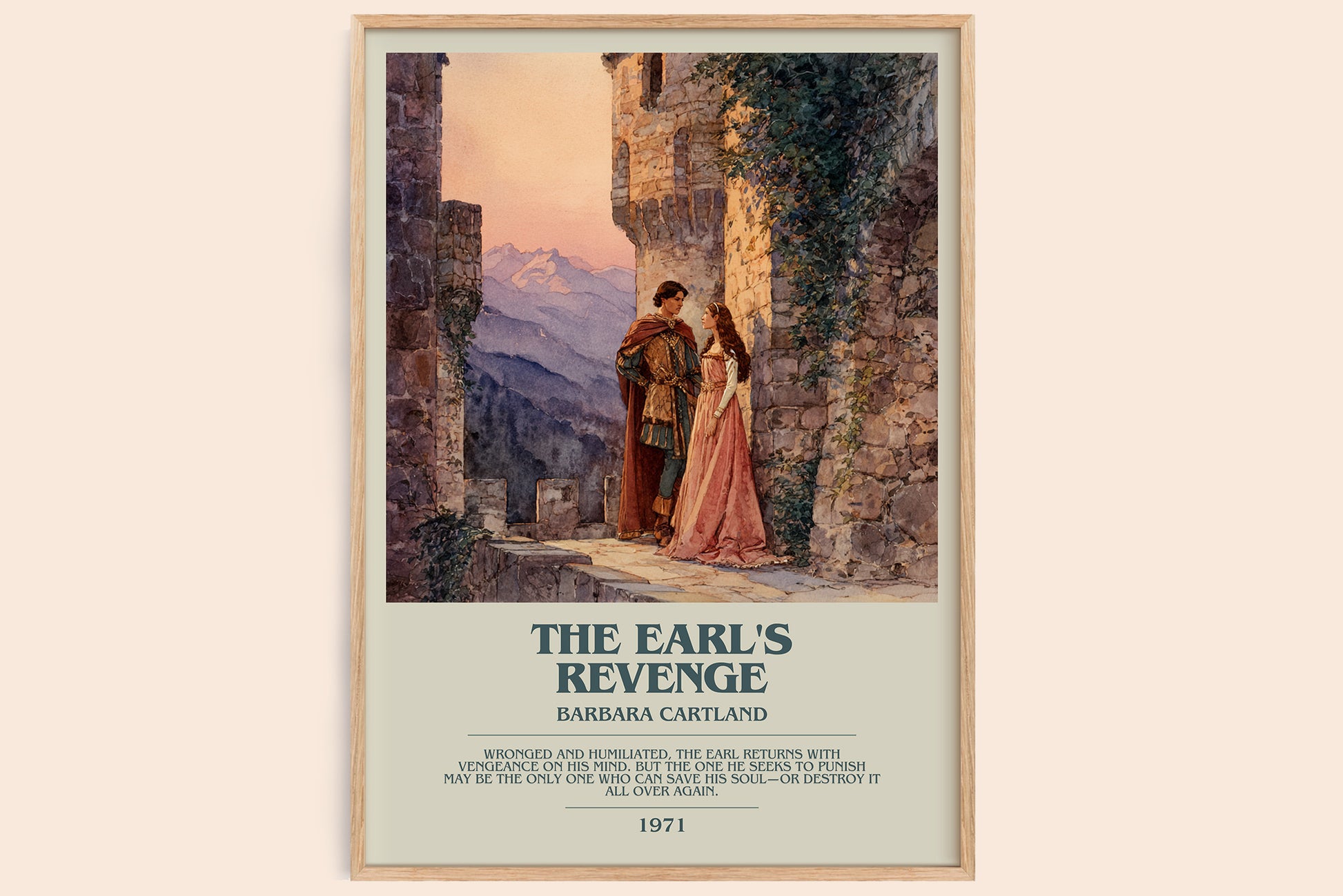 The Earl's Revenge bookish book poster by Barbara Cartland – framed literary art print