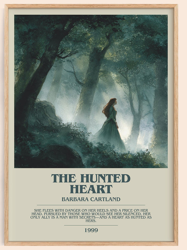 The Hunted Heart bookish book poster by BARBARA. CARTLAND – framed literary art print