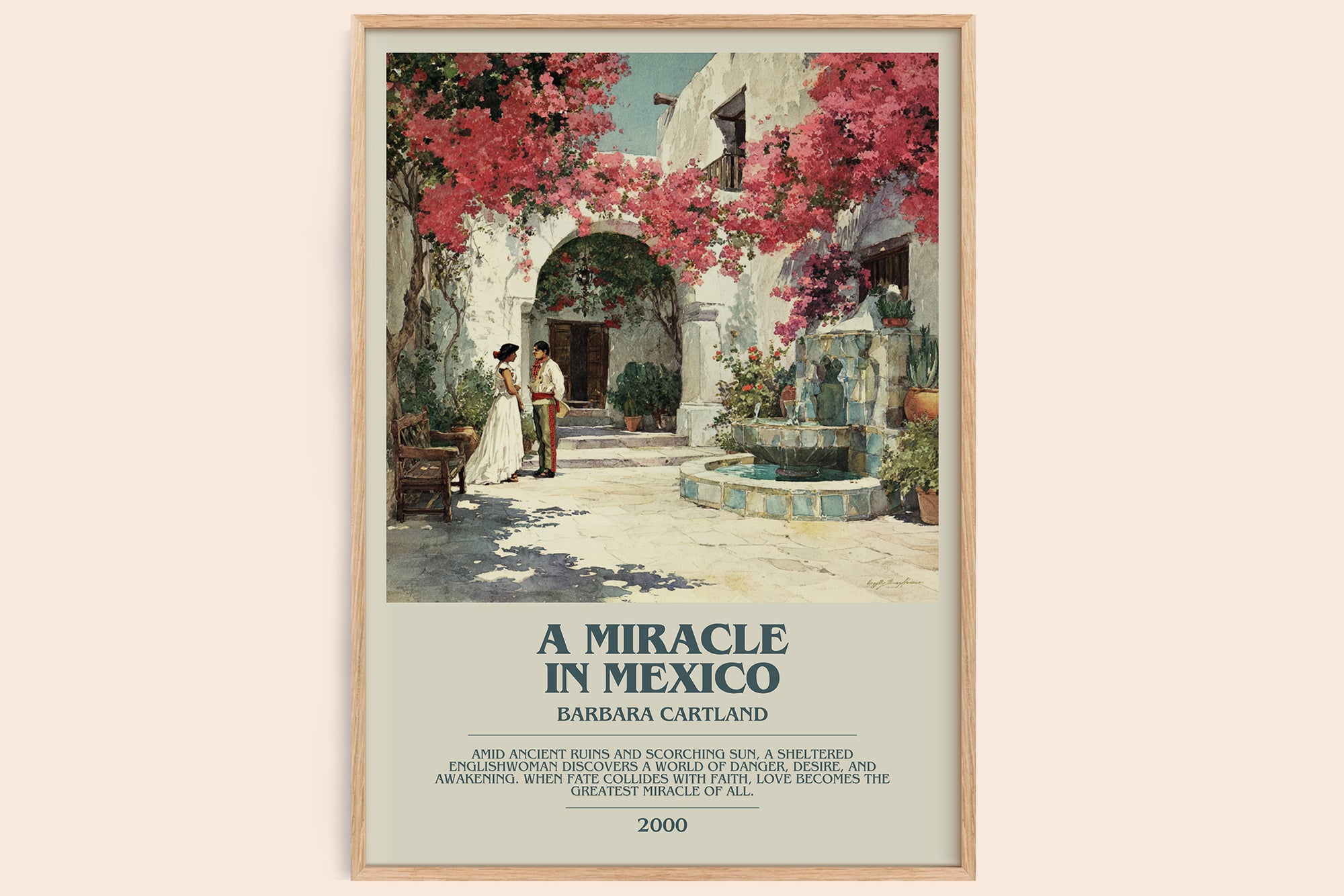 A Miracle in Mexico bookish book poster by Barbara Cartland – framed literary art print