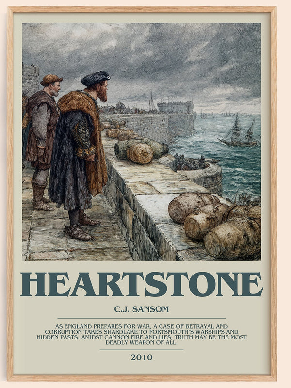 Heartstone bookish book poster by C.J. Sansom – framed literary art print
