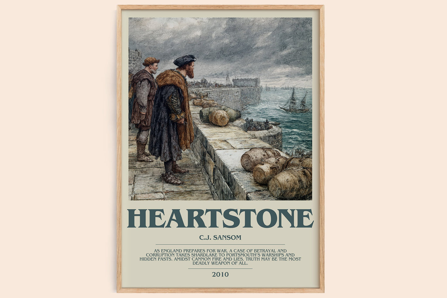 Heartstone bookish book poster by C.J. Sansom – framed literary art print