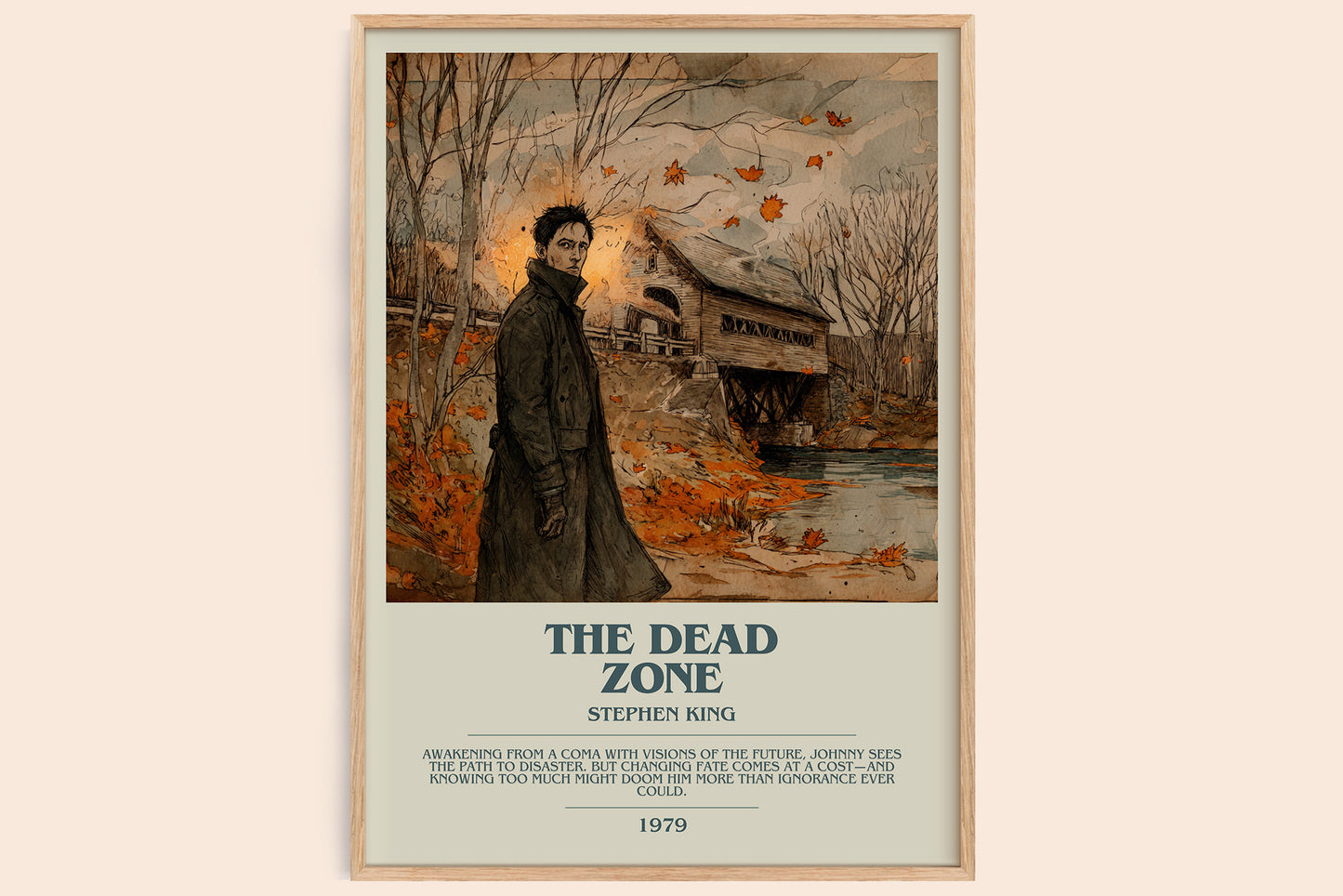 The Dead Zone bookish book poster by Stephen King – framed literary art print