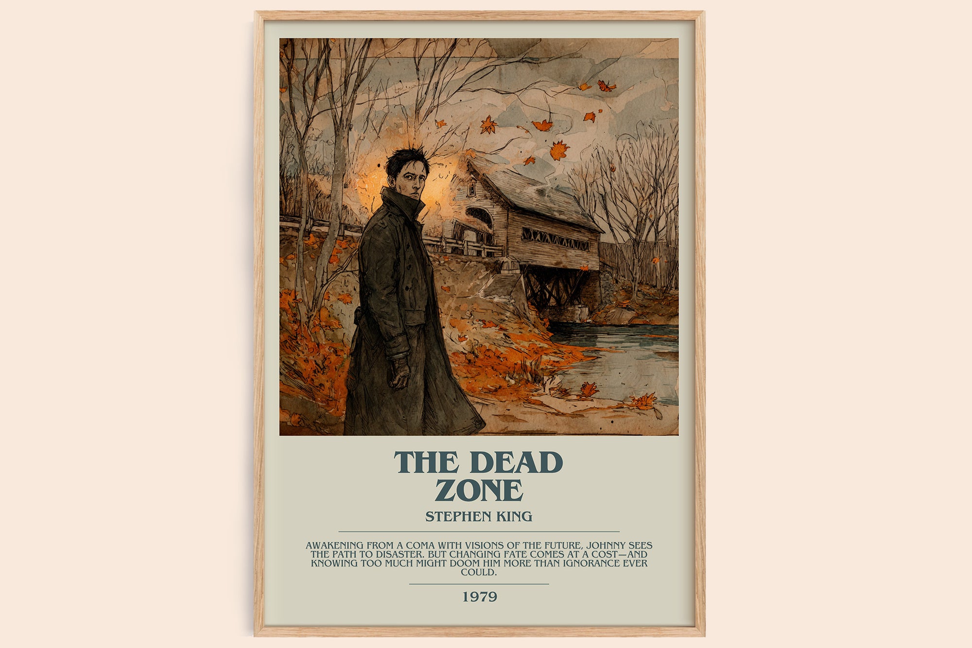 The Dead Zone bookish book poster by Stephen King – framed literary art print