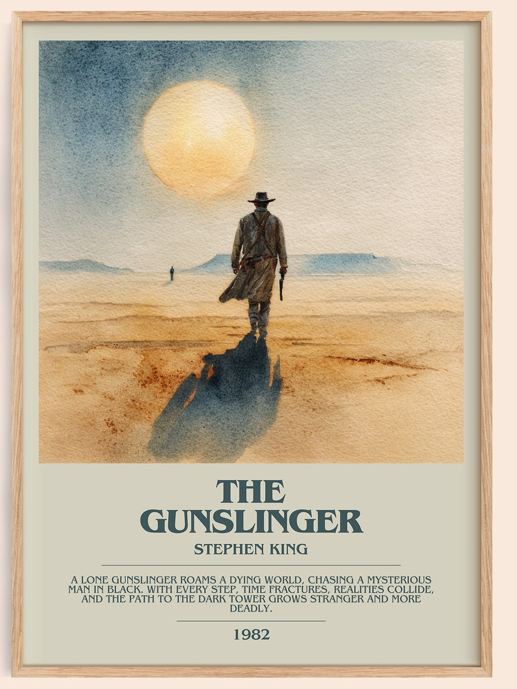 The Gunslinger bookish book poster by Stephen King – framed literary art print