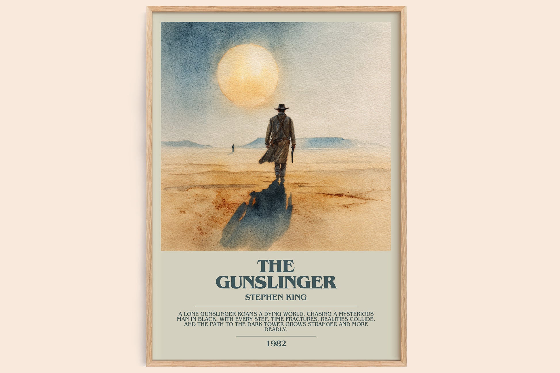 The Gunslinger bookish book poster by Stephen King – framed literary art print