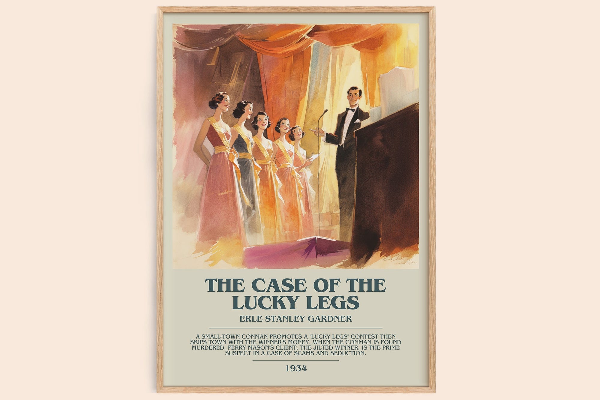 The Case of the Lucky Legs bookish book poster by Erle Stanley Gardner – framed literary art print