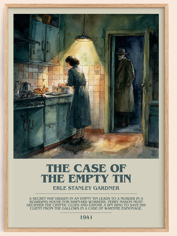 The Case of the Empty Tin bookish book poster by Erle Stanley Gardner – framed literary art print