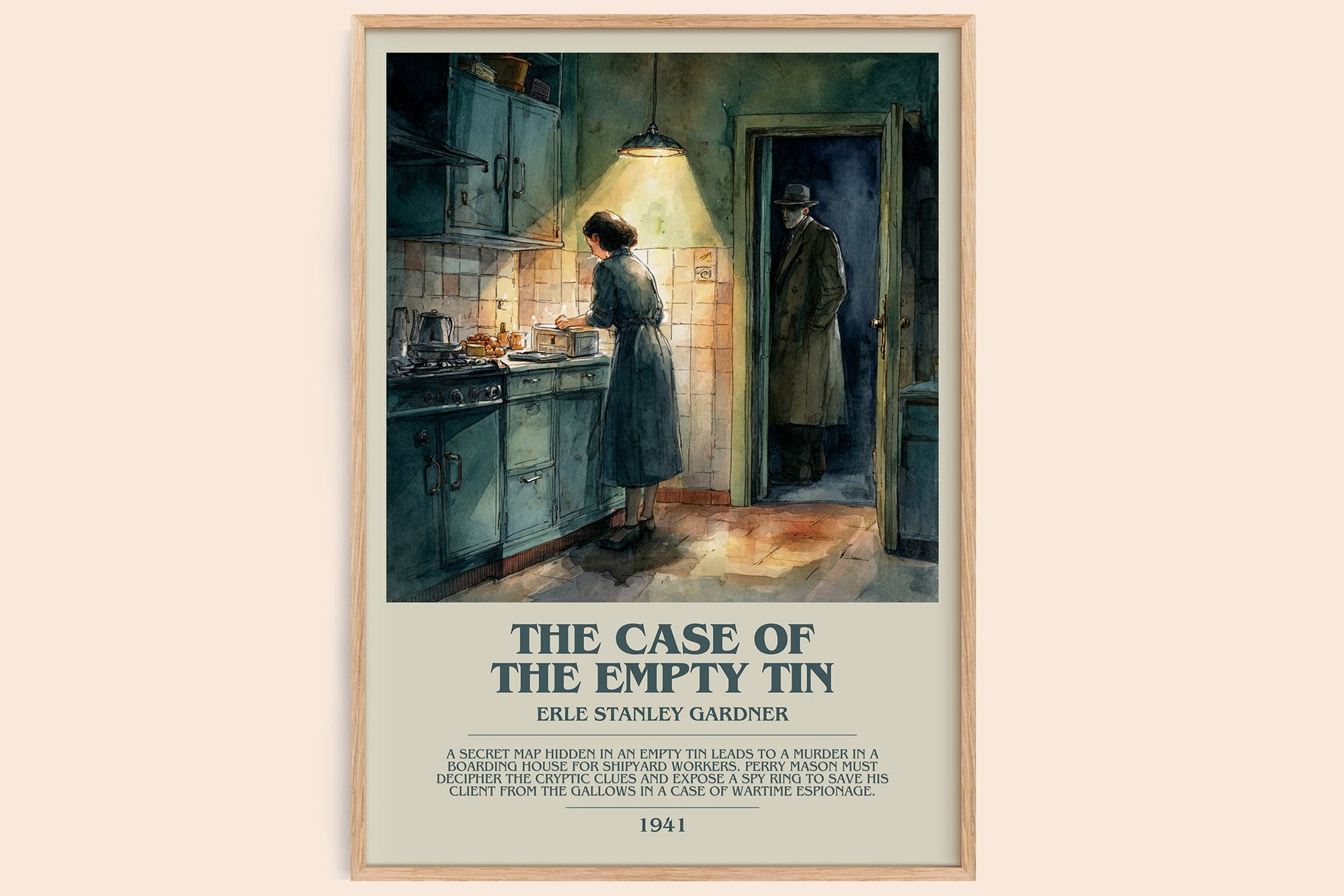 The Case of the Empty Tin bookish book poster by Erle Stanley Gardner – framed literary art print