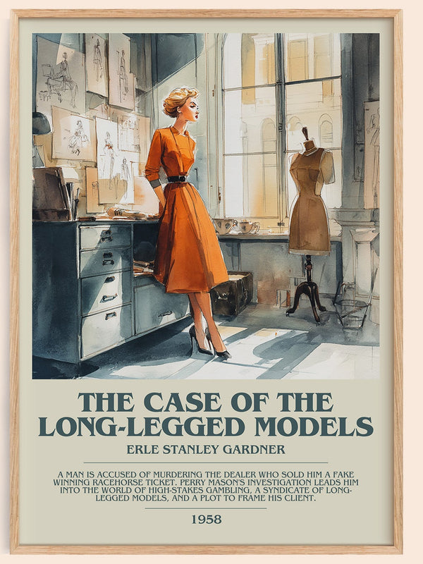 The Case of the Long-legged Models bookish book poster by Erle Stanley Gardner – framed literary art print