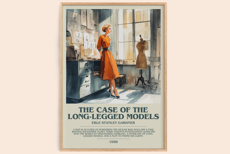 The Case of the Long-legged Models bookish book poster by Erle Stanley Gardner – framed literary art print