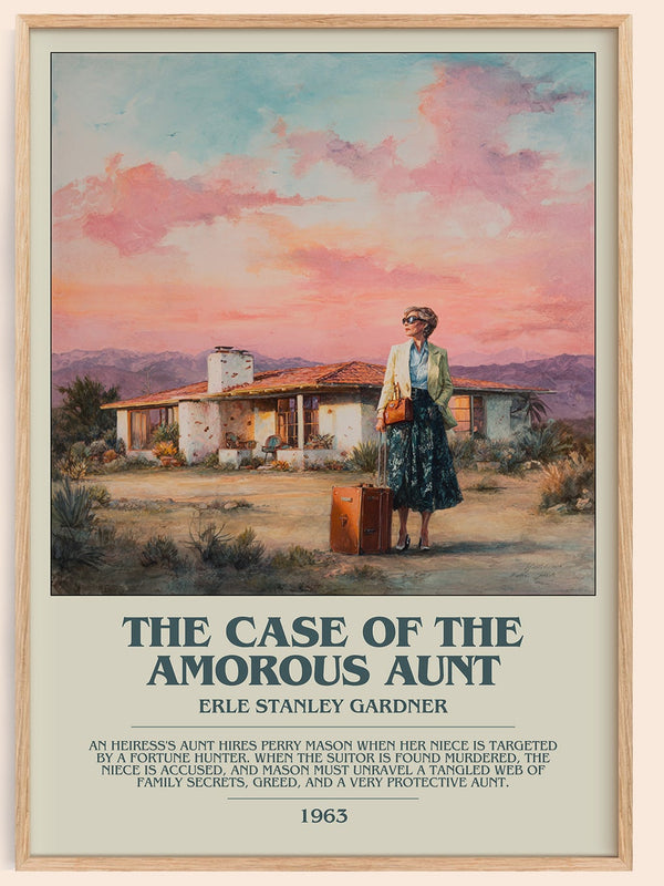 The Case of the Amorous Aunt bookish book poster by Erle Stanley Gardner – framed literary art print