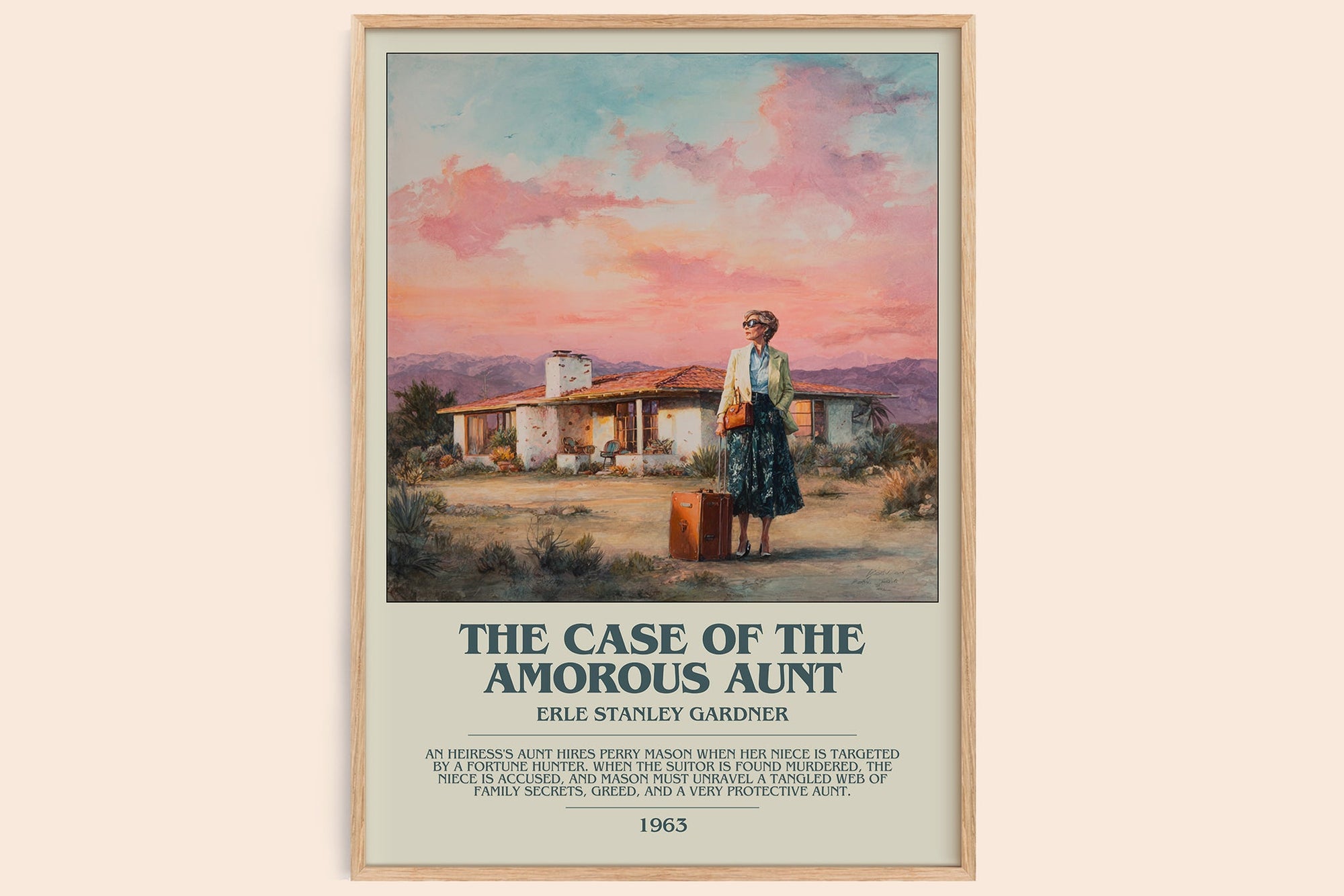 The Case of the Amorous Aunt bookish book poster by Erle Stanley Gardner – framed literary art print