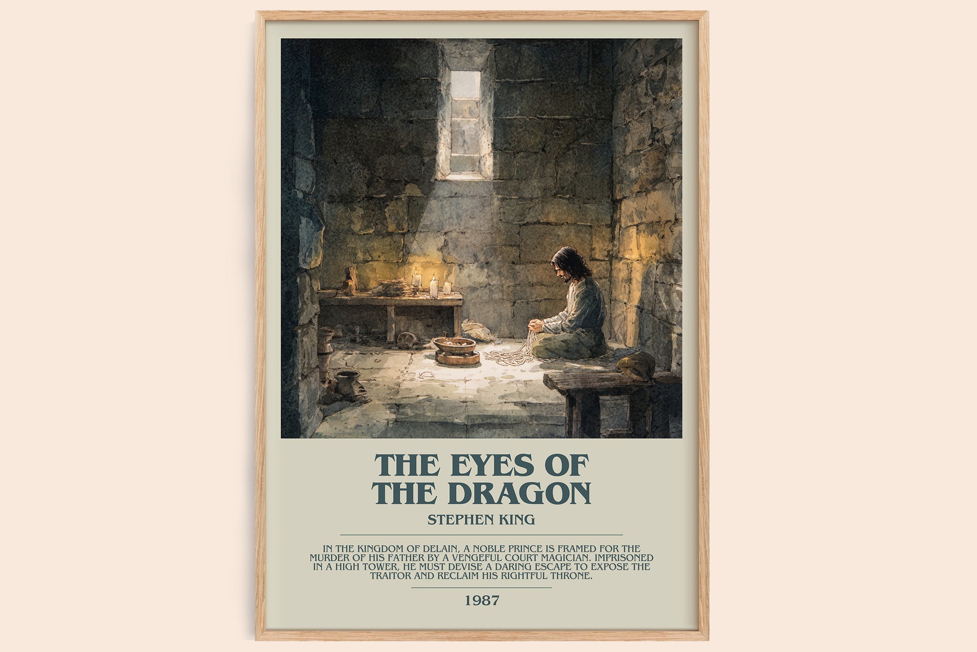 The Eyes Of The Dragon bookish book poster by Stephen King – framed literary art print