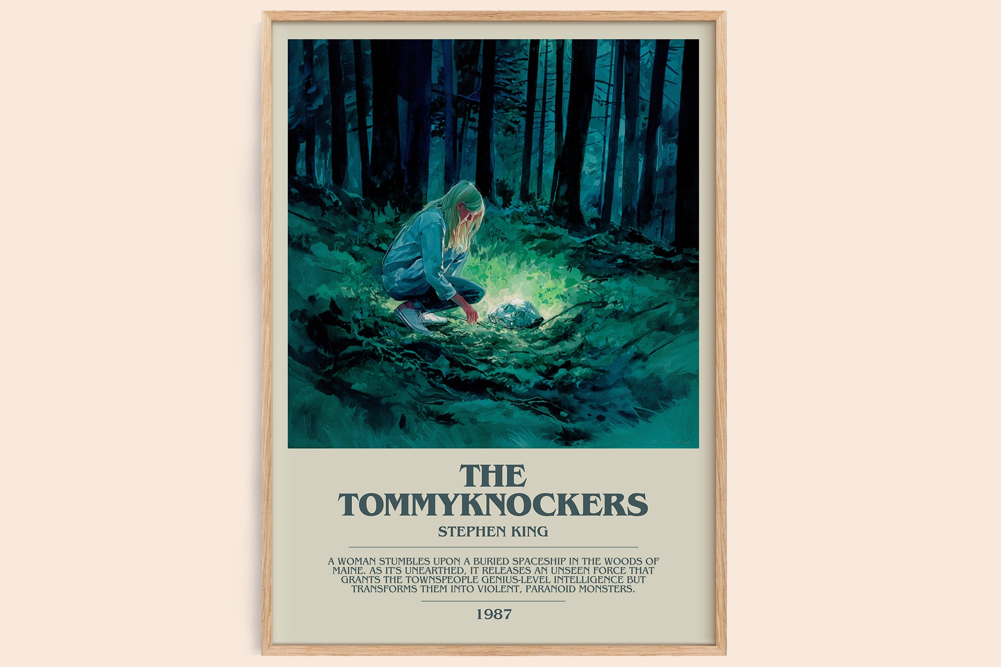 The Tommyknockers bookish book poster by Stephen King – framed literary art print