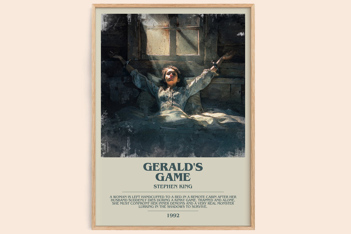 Gerald's Game bookish book poster by Stephen King – framed literary art print
