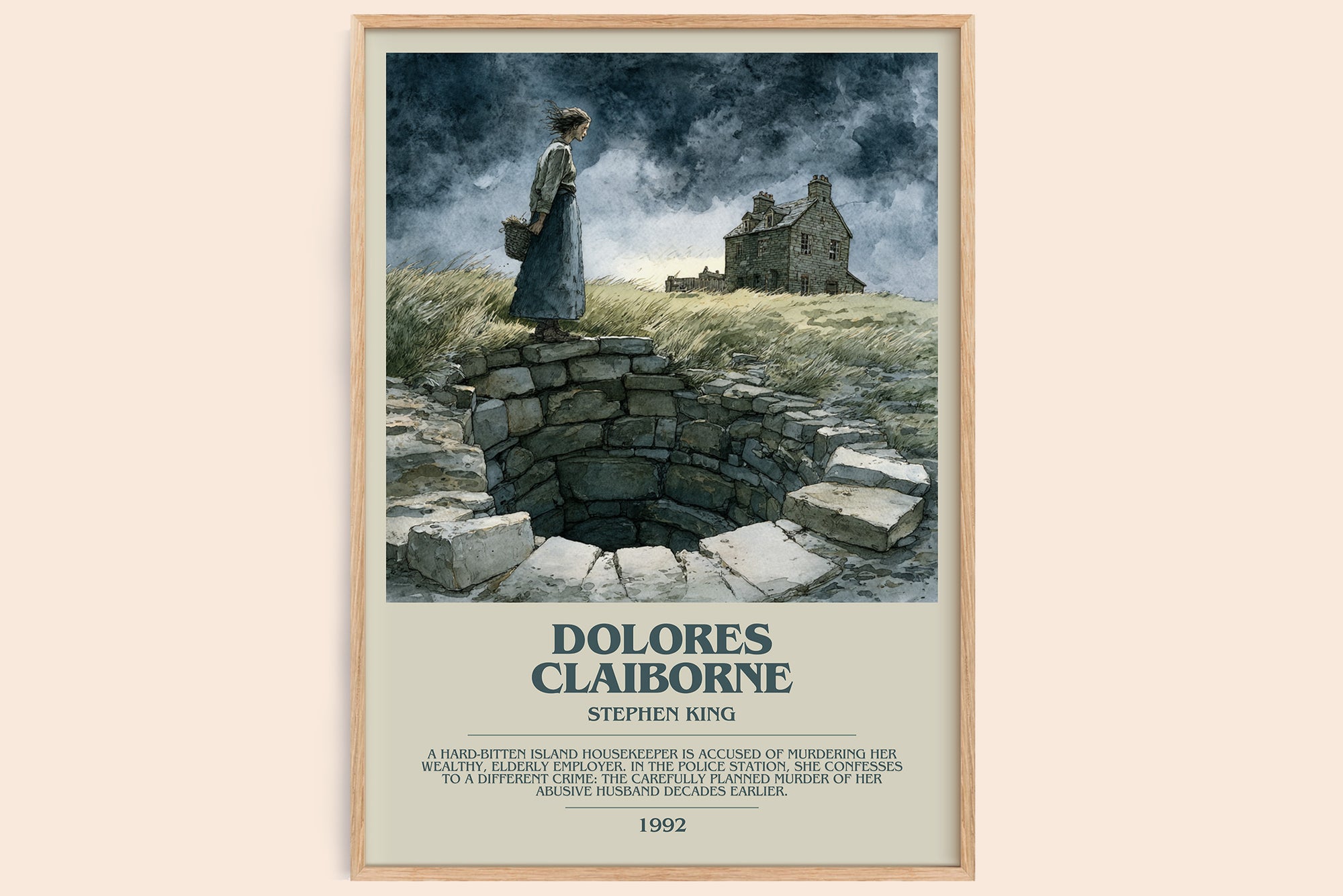 Dolores Claiborne bookish book poster by Stephen King – framed literary art print