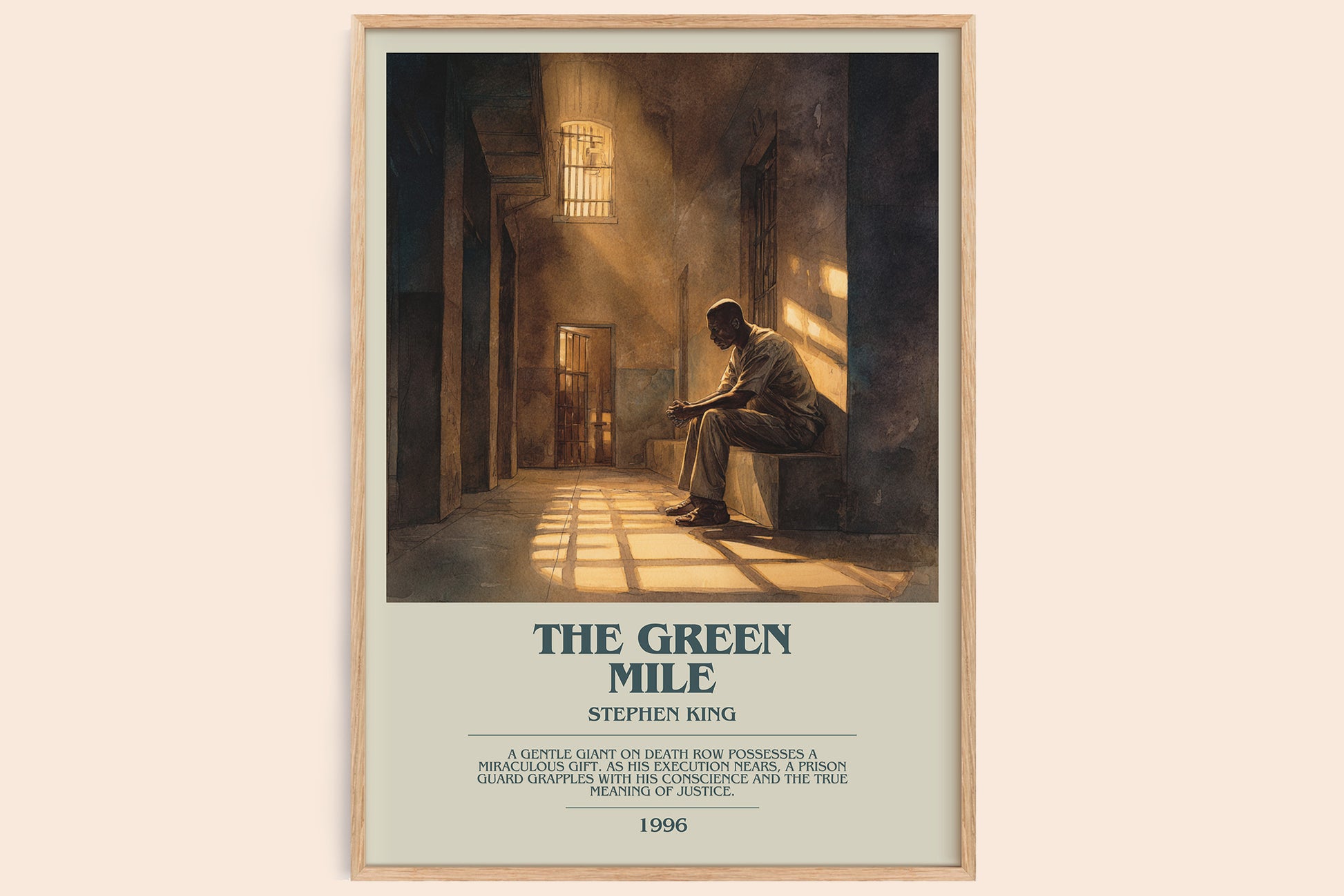 The Green Mile bookish book poster by Stephen King – framed literary art print