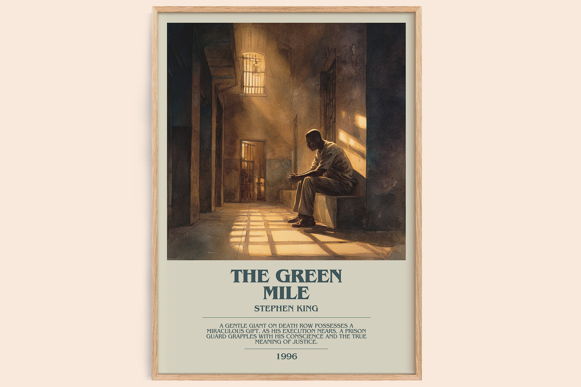 The Green Mile bookish book poster by Stephen King – framed literary art print