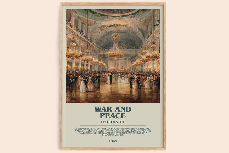 War and Peace Bookish Wall Art by Leo Tolstoi (Modern style)