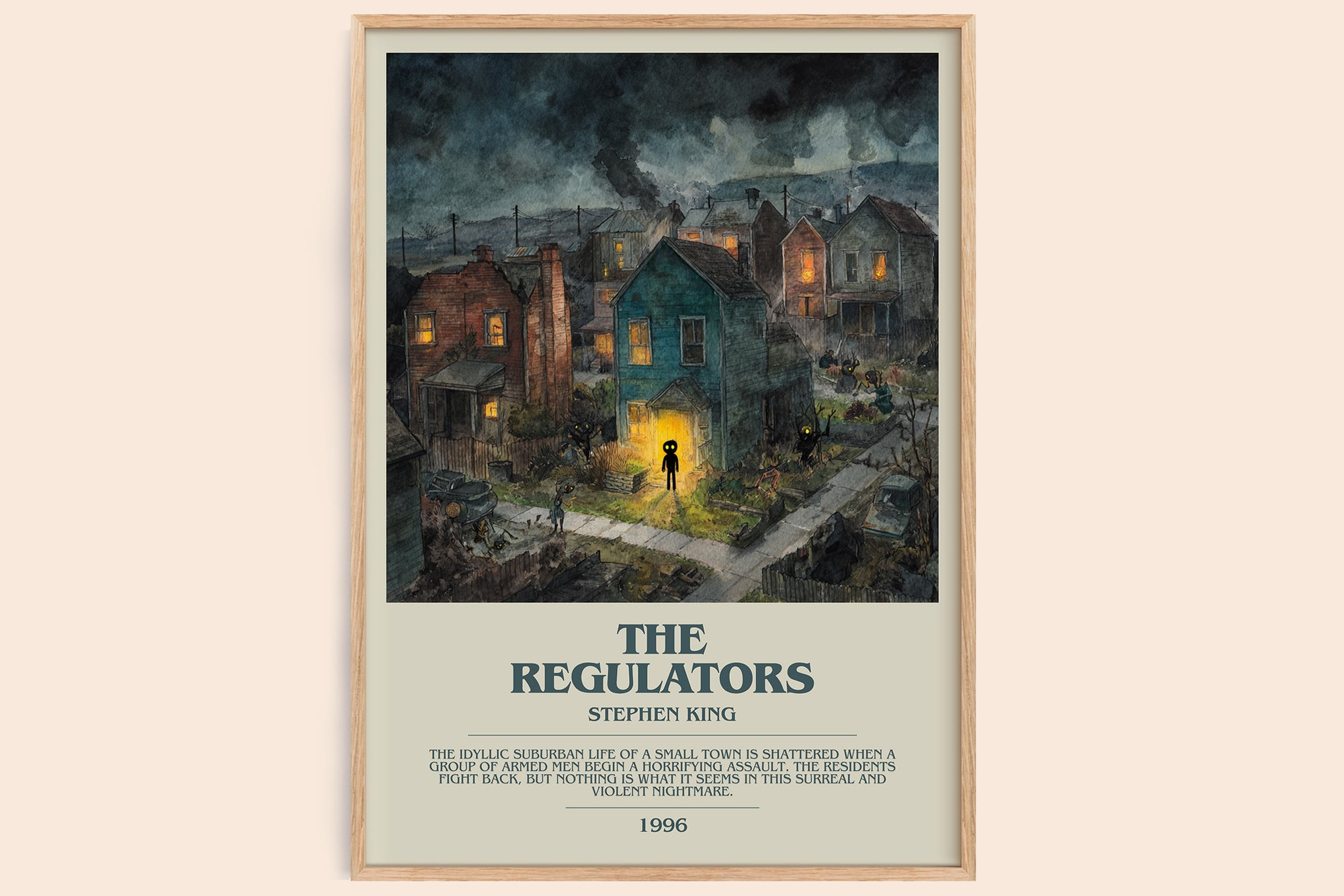 The Regulators bookish book poster by Stephen King – framed literary art print