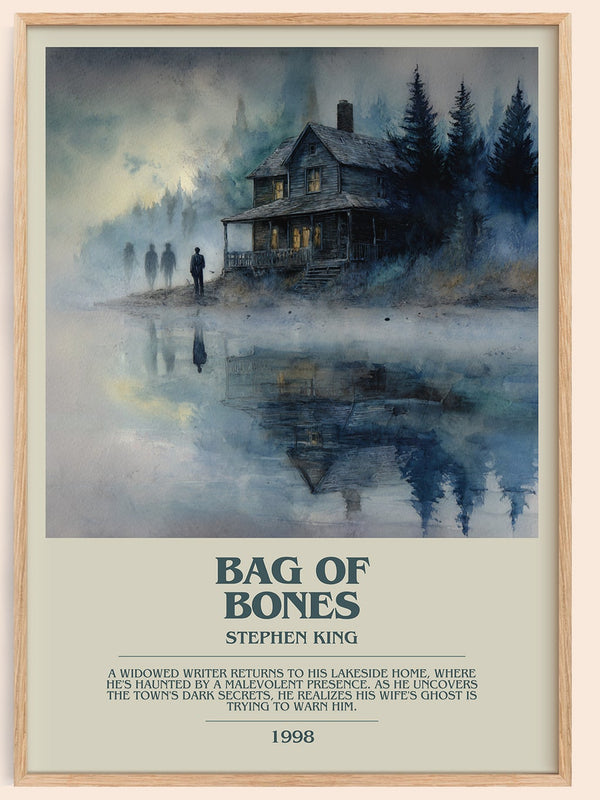 Bag of Bones bookish book poster by Stephen King – framed literary art print