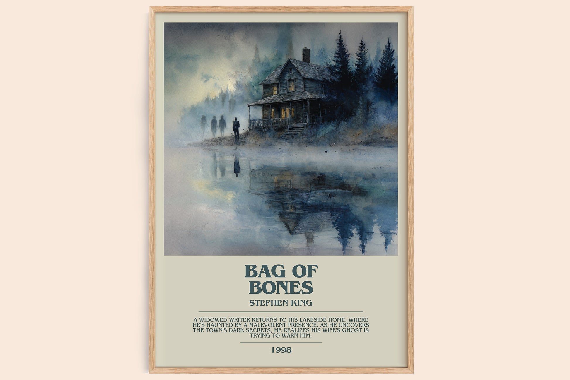 Bag of Bones bookish book poster by Stephen King – framed literary art print
