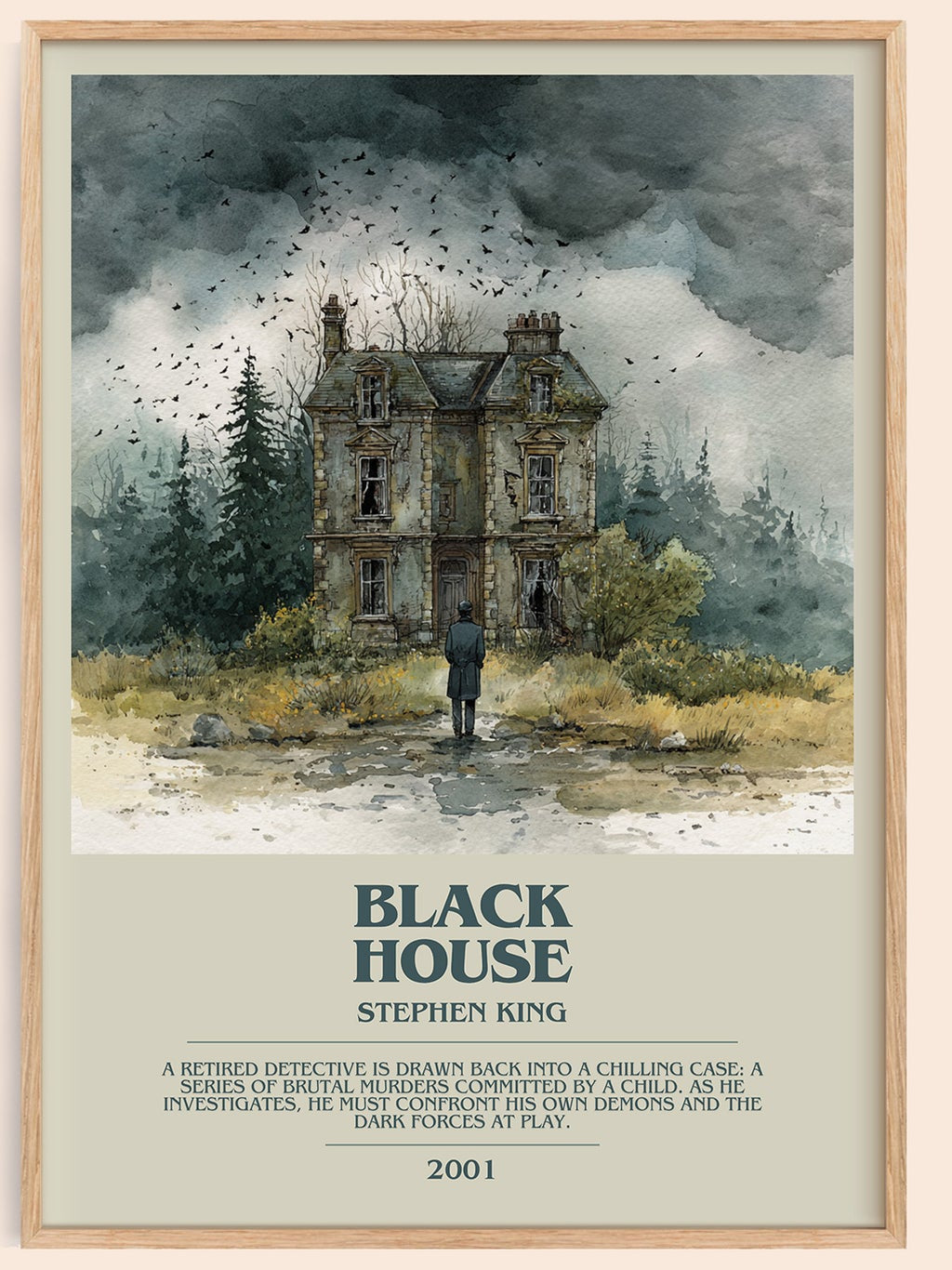 Black House bookish book poster by Stephen King – framed literary art print