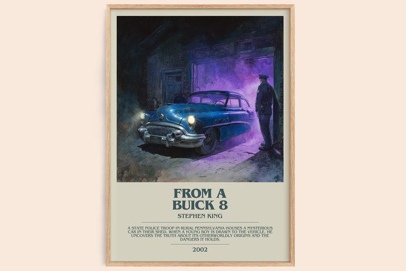 From a Buick 8 bookish book poster by Stephen King – framed literary art print
