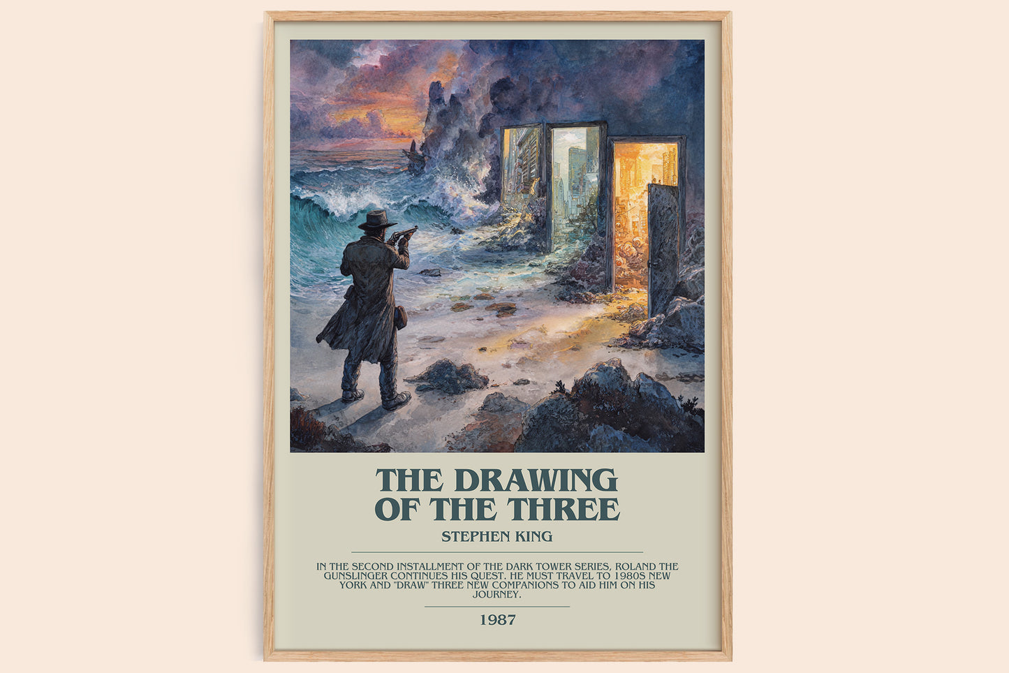 The Drawing of the Three bookish book poster by Stephen King – framed literary art print