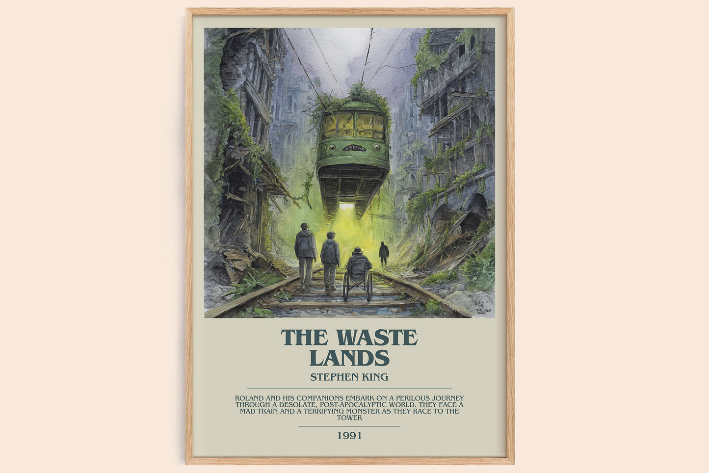 The waste lands bookish book poster by Stephen King – framed literary art print