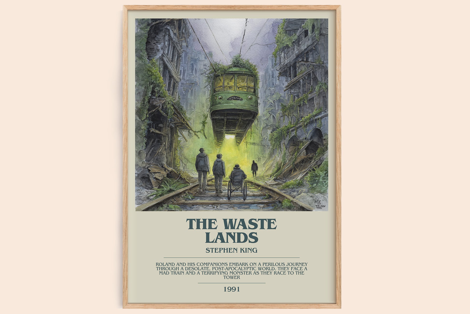 The waste lands bookish book poster by Stephen King – framed literary art print