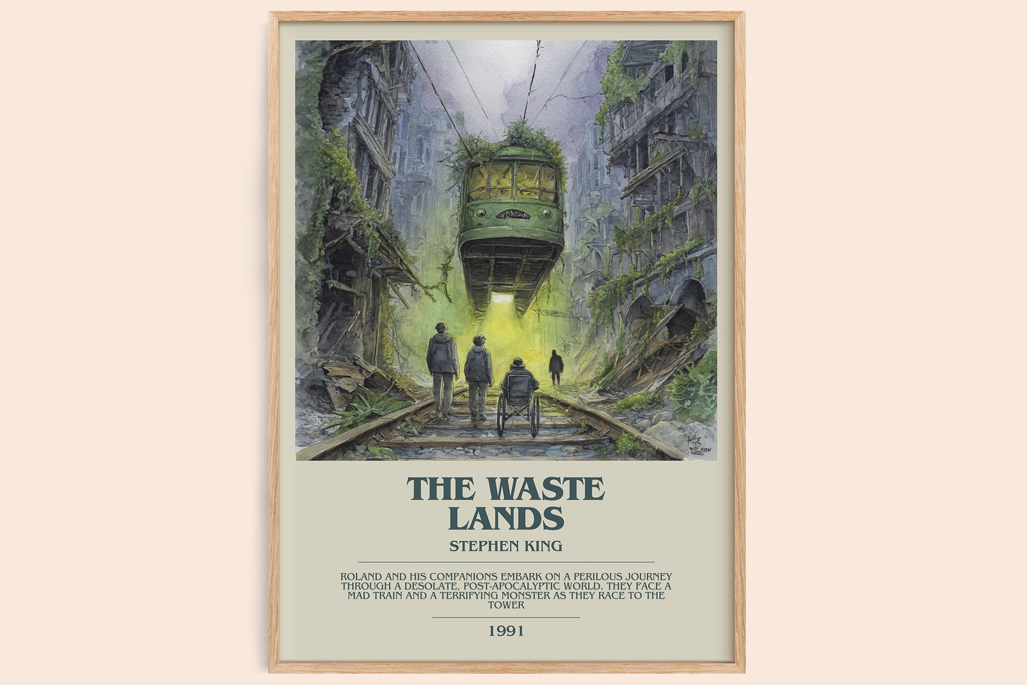 The waste lands bookish book poster by Stephen King – framed literary art print