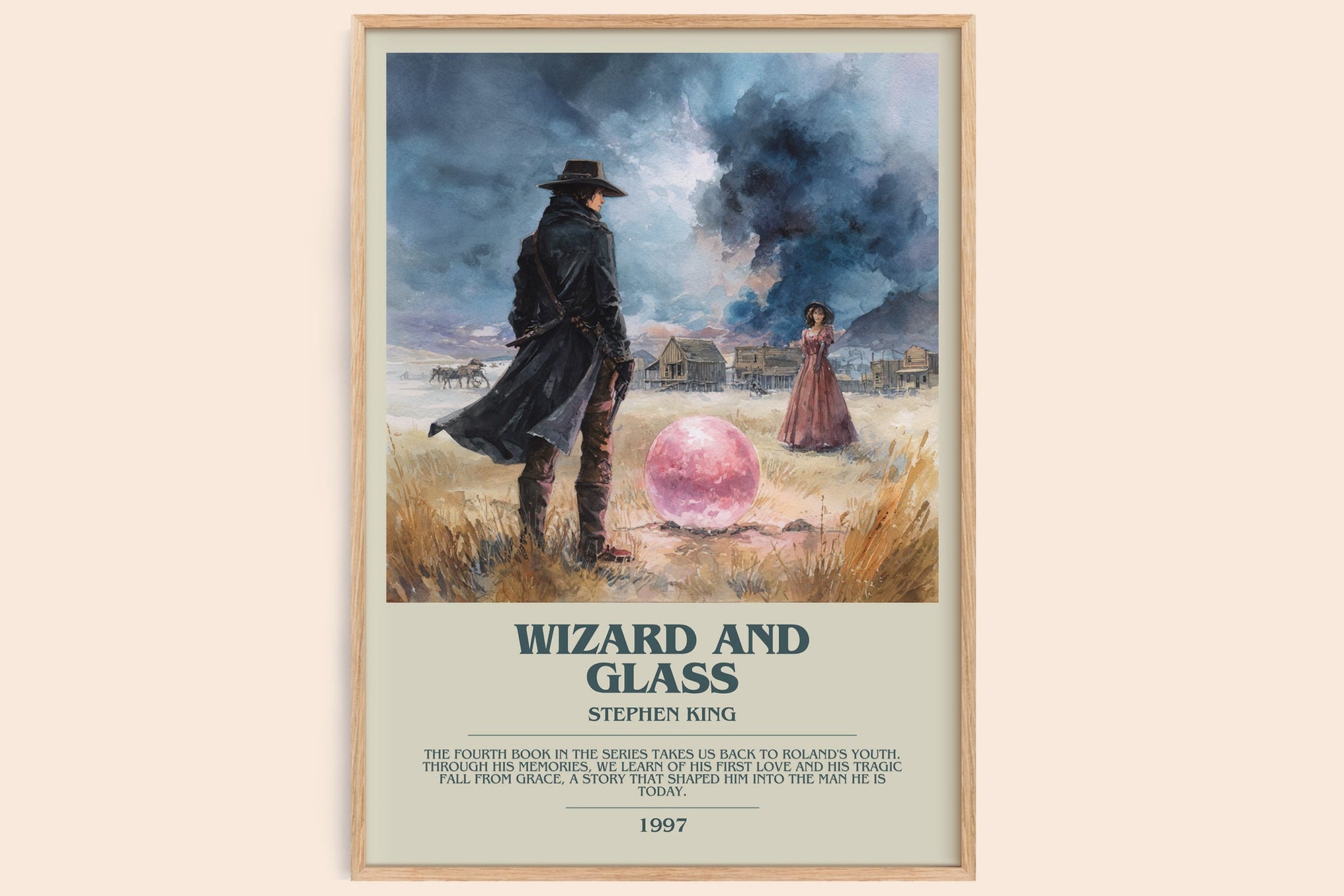 Wizard and Glass bookish book poster by Stephen King – framed literary art print