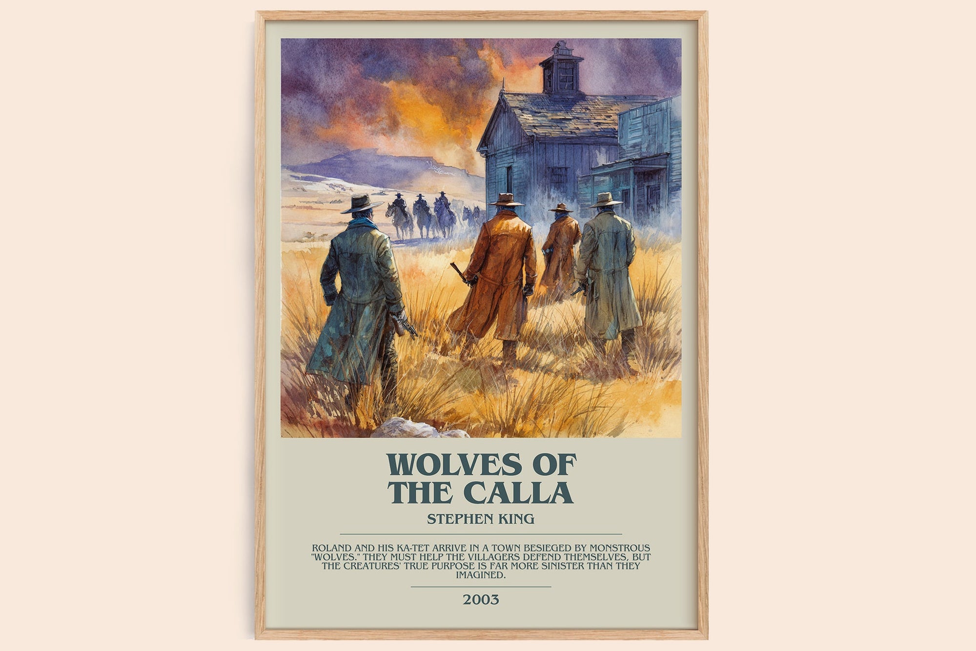 Wolves of the Calla bookish book poster by Stephen King – framed literary art print