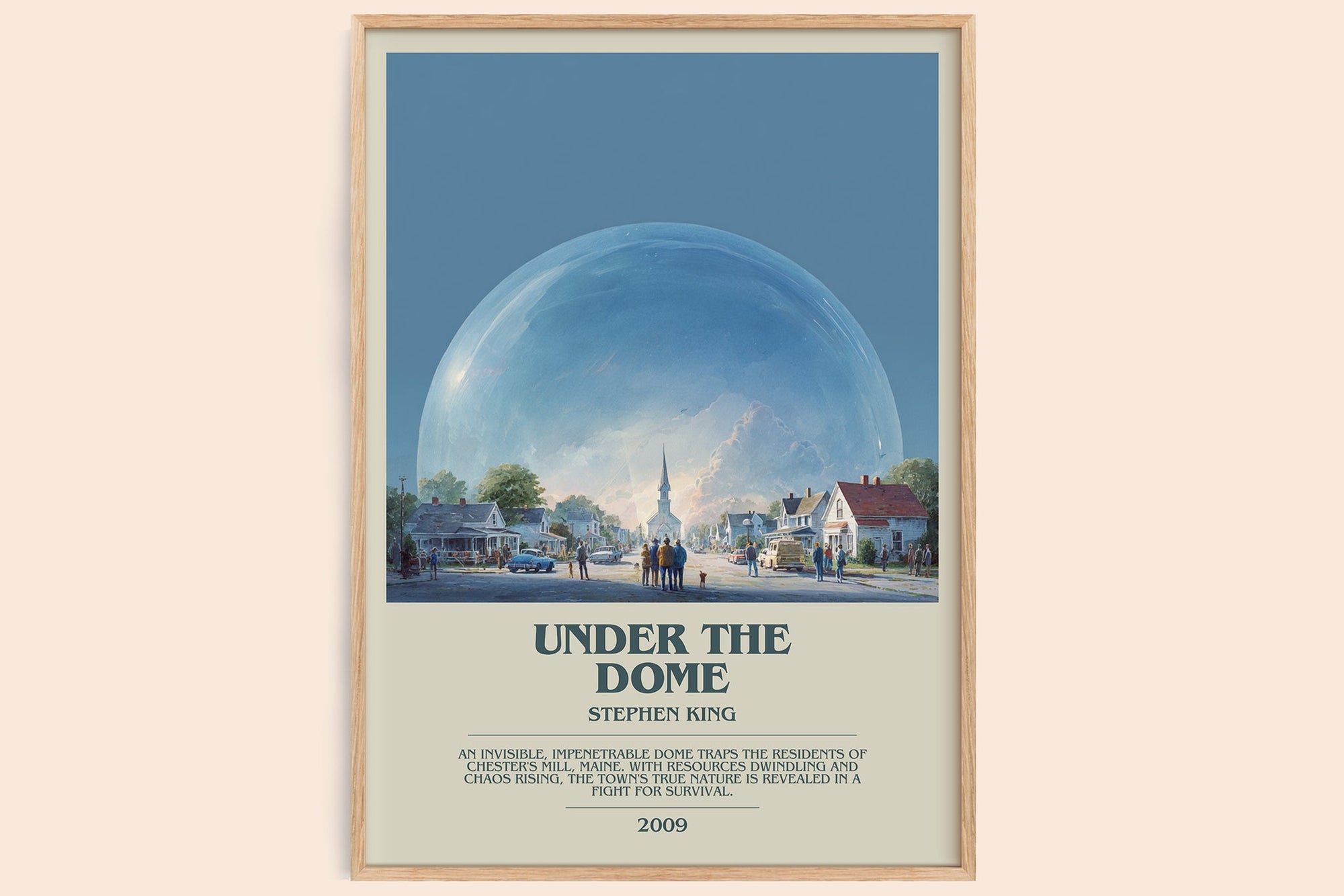 Under the Dome bookish book poster by Stephen King – framed literary art print