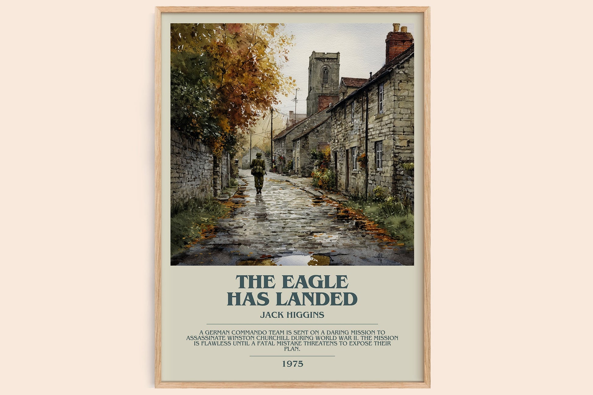 The Eagle Has Landed bookish book poster by Jack Higgins – framed literary art print