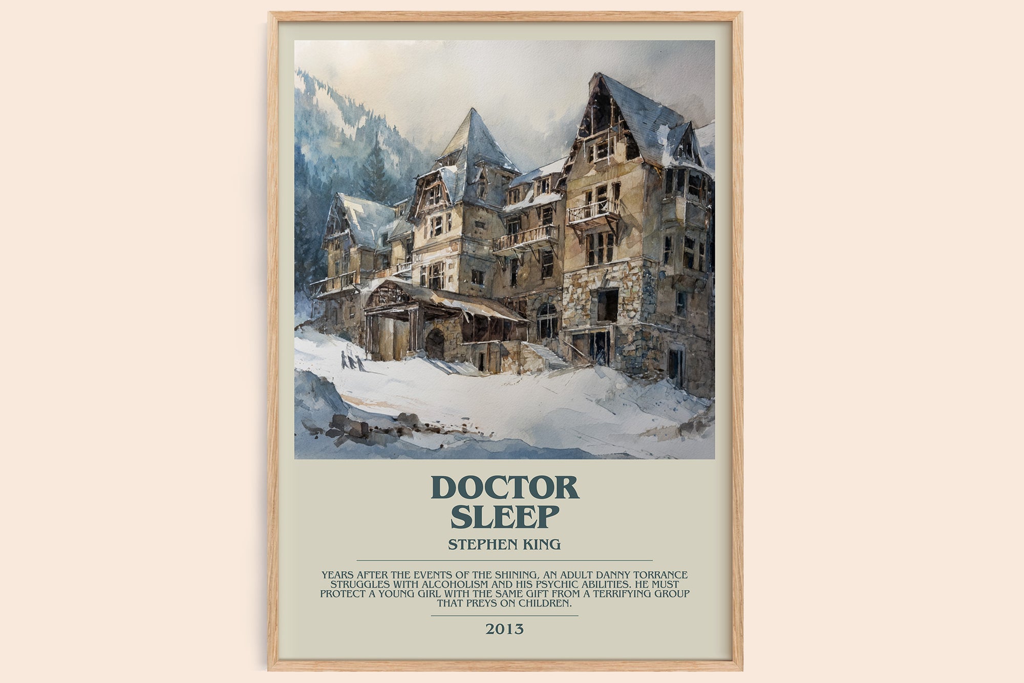 Doctor Sleep bookish book poster by Stephen King – framed literary art print