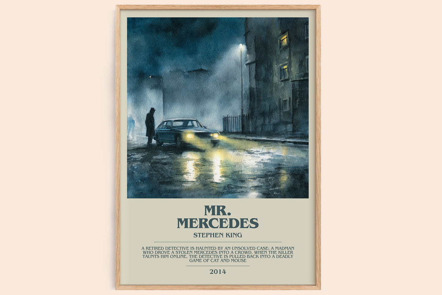 Mr. Mercedes bookish book poster by Stephen King – framed literary art print
