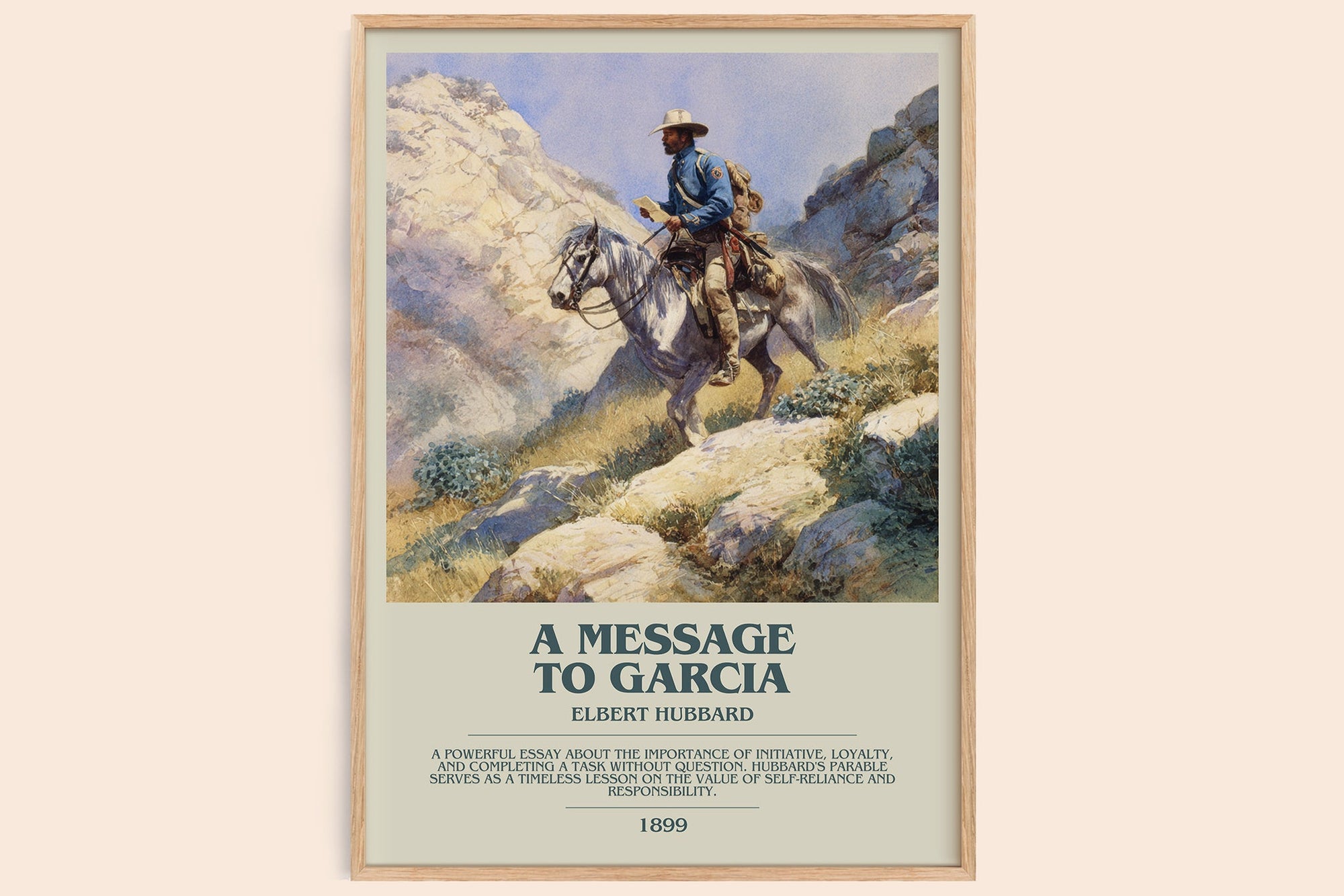 A Message to Garcia bookish book poster by Elbert Hubbard – framed literary art print