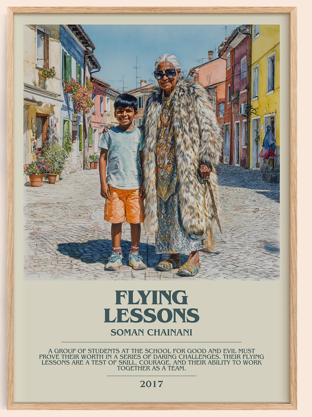 Flying Lessons bookish book poster by Soman Chainani – framed literary art print