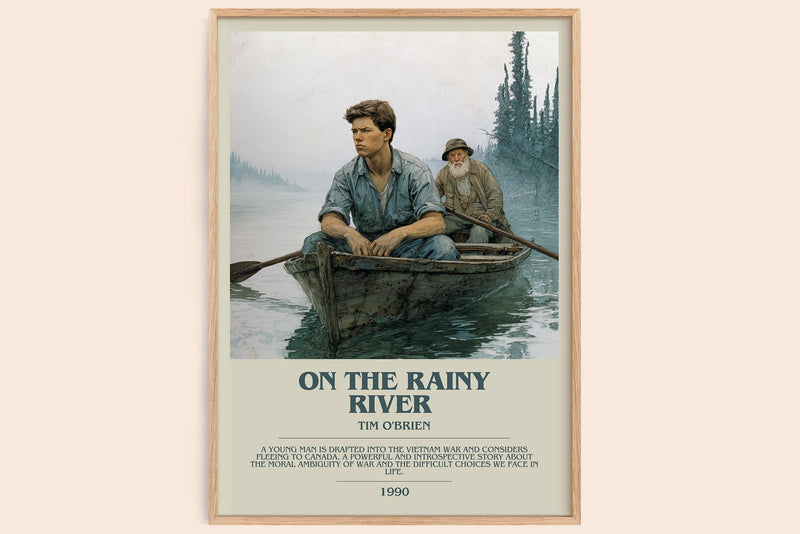 On The Rainy River bookish book poster by Tim O'Brien – framed literary art print