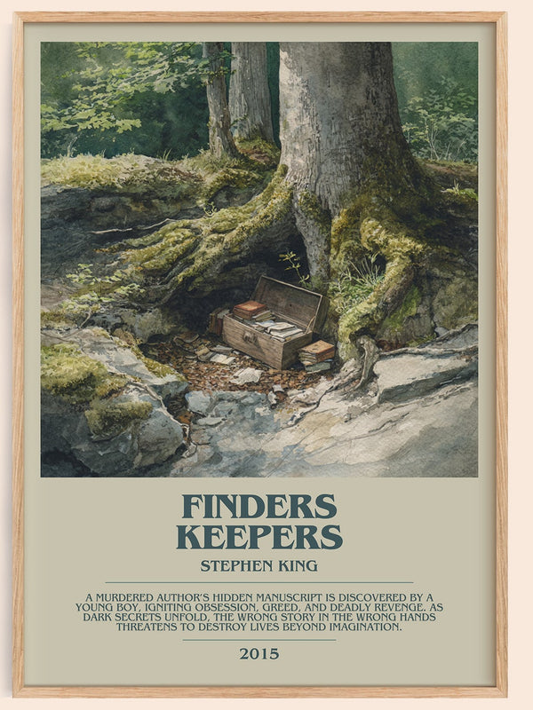 Finders Keepers bookish book poster by Stephen King – framed literary art print