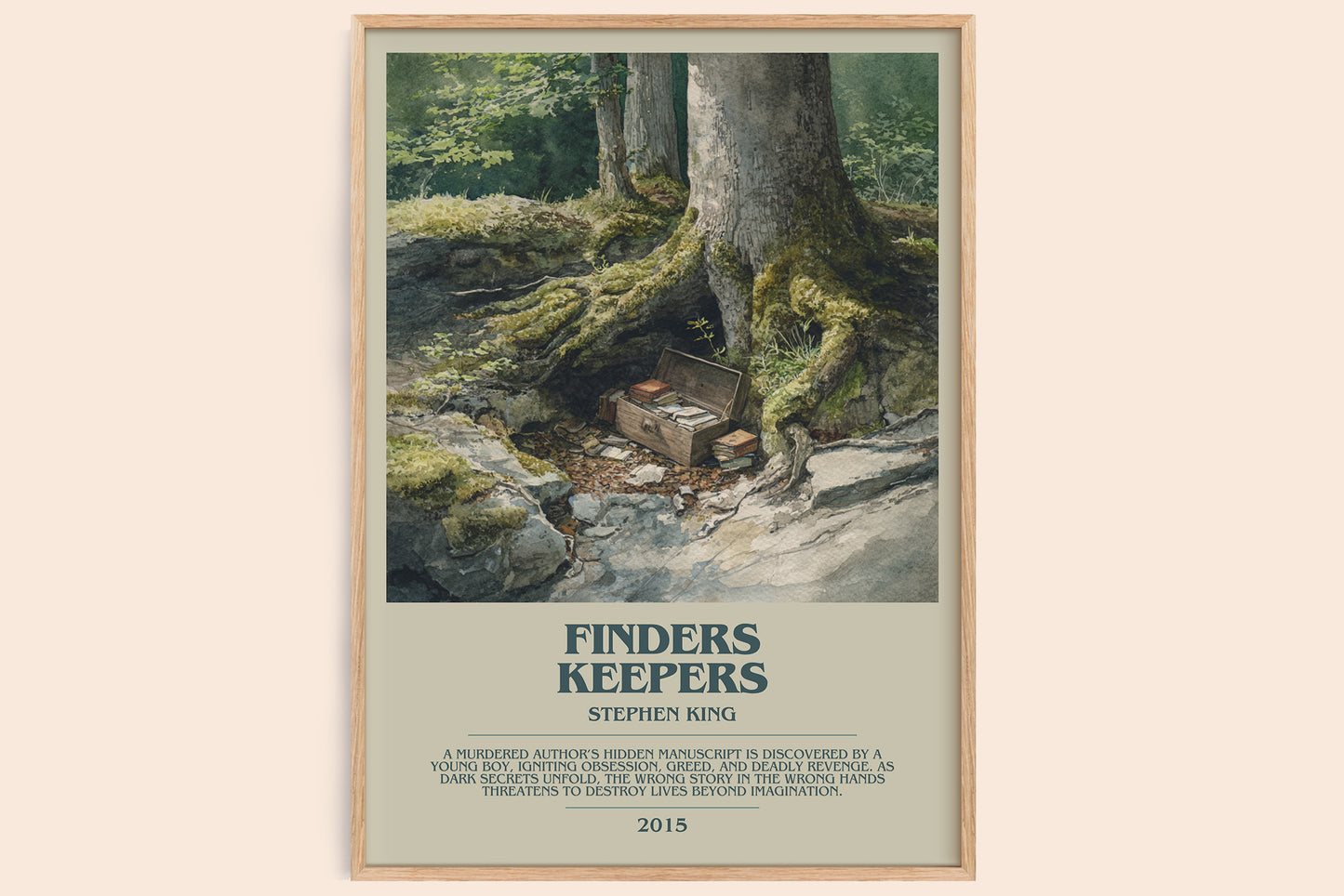 Finders Keepers bookish book poster by Stephen King – framed literary art print