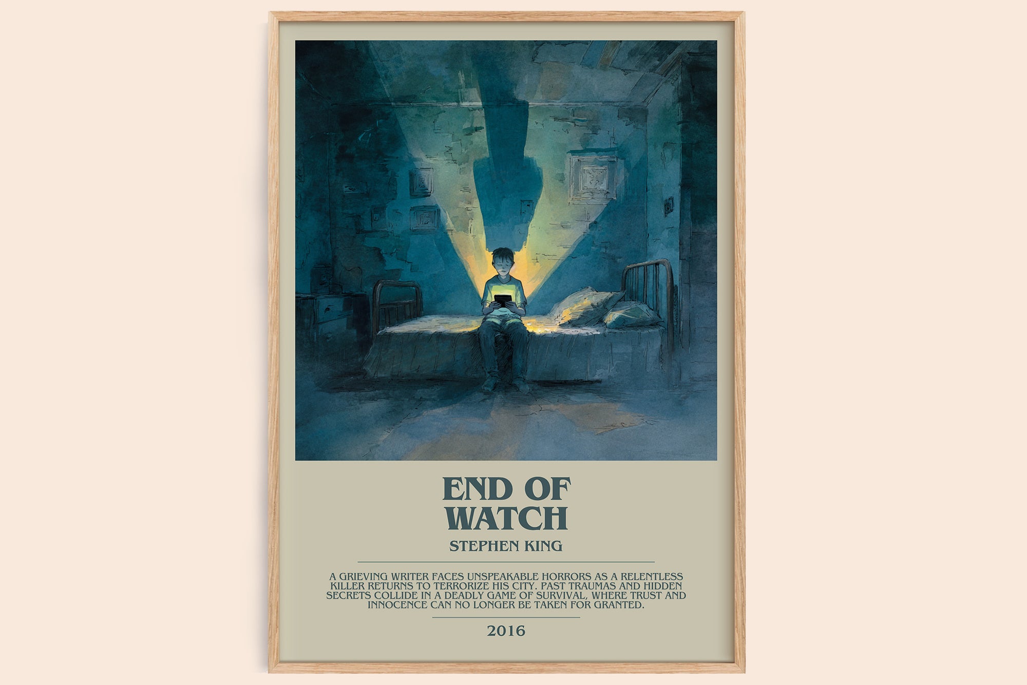 End of Watch bookish book poster by Stephen King – framed literary art print